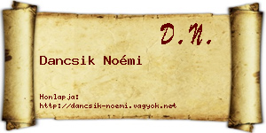 Dancsik Noémi névjegykártya